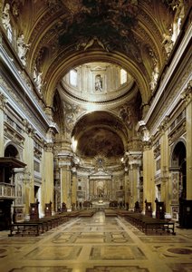 Vista interior de la Chiesa del Gesù, construida entre 1568-75 de Jacopo Vignola