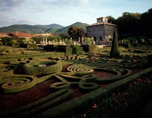 Vista de la villa Lante de Jacopo Vignola