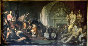 Cosme I de Médicis recibiendo al Papa Pío V de Jacopo Ligozzi