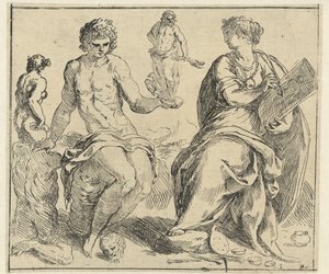 Personificaciones de la escultura y la pintura. de Jacopo Palma (il Giovane)