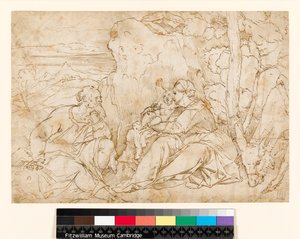 El descanso en la huida a Egipto, 1400-1499 de Jacopo Palma