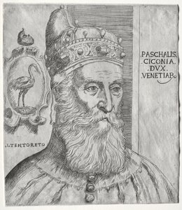 Retrato de Pasquale Cicogna, Dogo de Venecia de Jacopo Palma il Giovane
