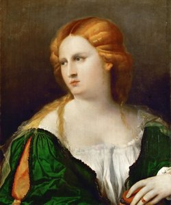 Joven mujer en un vestido verde, una caja en su mano, ca 1514