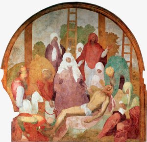 Pasión de Cristo: La Deposición. Fresco de Jacopo Carrucci llamado il Pontormo (1494-1556) 1523-1525 de Jacopo Pontormo