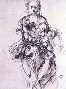 Estudio de una Madonna y el Niño de Jacopo Pontormo