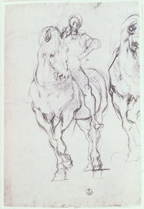 Estudio de un jinete para Los israelitas saciando su sed en el desierto de Jacopo Pontormo