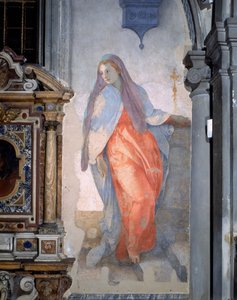 La Anunciación, (detalle) de la Virgen, c.1527