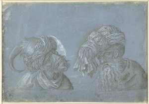 Dos cabezas de hombre con tocado
Cabezas de hombres con tocados exóticos (título de la serie) de Jacopo Ripanda (attributed to)