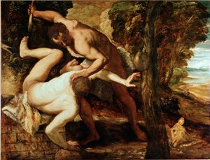 Caín matando a Abel de Jacopo Robusti Tintoretto