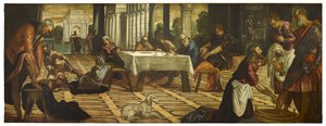 Cristo lavando los pies de sus discípulos de Jacopo Robusti Tintoretto