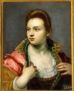 Retrato femenino, prolongado ... de Jacopo Robusti Tintoretto