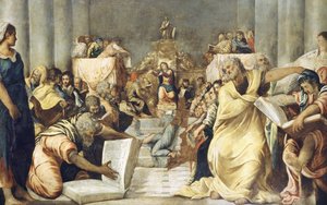 Jesús entre los doctores en el Templo de Jerusalén de Jacopo Robusti Tintoretto