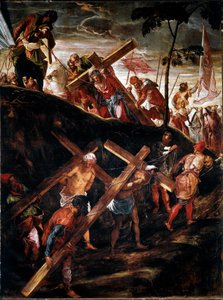 La subida al Calvario (El camino de la cruz). Pintura de Jacopo Robusti dit Tintoretto (1518-1594) 1566-1567. Venecia, Scuola di San Rocco de Jacopo Robusti Tintoretto