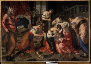 La natividad de San Juan Bautista. Pintura de Tintoretto (Jacopo Robusti llamado Tintoretto de Jacopo Robusti Tintoretto