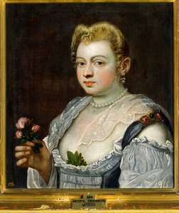 Retrato de una dama desconocida ... (pintura sobre lienzo) de Jacopo Robusti Tintoretto