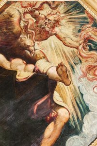 Semele quemada por Júpiter, c.1541 (óleo sobre lienzo) (véase también 3664213) de Jacopo Robusti Tintoretto
