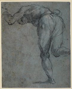 Estudio de una figura masculina inclinada hacia adelante, 1575-c.1585 de Jacopo Robusti Tintoretto