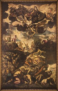 La erección de la serpiente de bronce de Jacopo Robusti Tintoretto