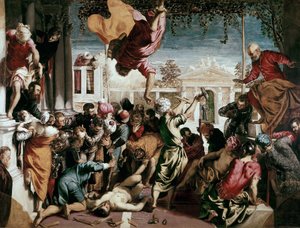El milagro de San Marcos liberando a un esclavo, 1548 de Jacopo Robusti Tintoretto