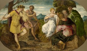 El concurso musical entre Apolo y Marsias de Jacopo Robusti Tintoretto