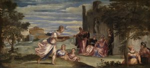 La ordalía de Tuccia, c.1555 (óleo sobre lienzo) de Jacopo Robusti Tintoretto