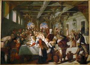 Las bodas de Caná ... (óleo sobre lienzo) de Jacopo Robusti Tintoretto