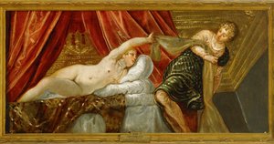La castidad de José - José y la mujer de Putifar ... (pintura sobre lienzo) de Jacopo Robusti Tintoretto