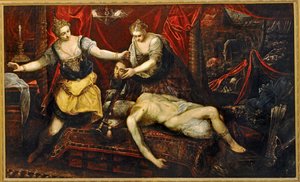 La muerte de Holofernes ... (pintura sobre lienzo) de Jacopo Robusti Tintoretto
