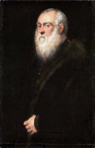 Alemán: Bildnis eines weißbärtigen Mannes Retrato del rey Segismundo II Augusto (1520-1572) de Jacopo Tintoretto