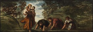 Latona transformando a los campesinos licios en ranas de Jacopo Tintoretto