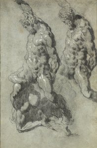 Dos estudios sobre la matanza de los filisteos por Sansón de Jacopo Tintoretto