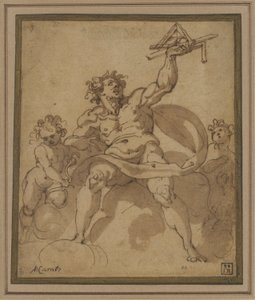 Una alegoría de la arquitectura: una figura masculina con dos amorcillos de Jacopo Zucchi