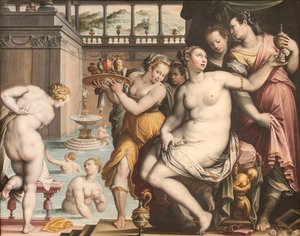 Betsabé en su baño, 1573-1574 de Jacopo Zucchi