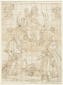 La Virgen venerada por dos santos