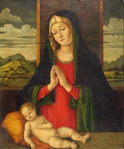 La Virgen con el Niño, c.1500 (óleo sobre tabla) de Jacopo da Valenza
