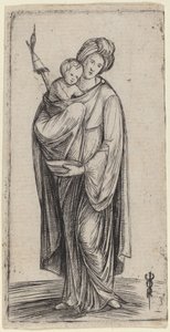 Mujer y niño con rueca de Jacopo de Barbari