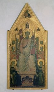 San Bartolomé entronizado con ángeles