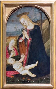 Adoración del Cristo con el joven San Juan Bautista de Jacopo del Sellaio