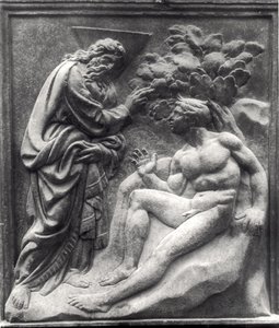 La creación de Adán, panel de la Porta Magna, c.1430 de Jacopo della Quercia