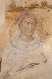 "Retrato de San (¿San Yves Hélory?)" (fresco) de Jacopo di Cione