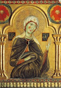 Figura de María, de Redentor con la Madonna y tres santos