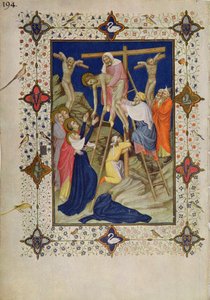 MS 11060-11061 Horas de la Cruz: Vísperas, el Descendimiento de la Cruz de Jacquemart de Hesdin