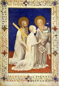 Juan, Duque de Berry de rodillas entre San Andrés y San Juan, francés, de las 