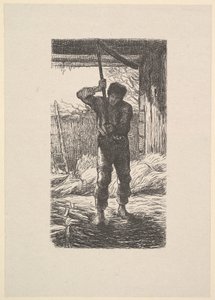 Hombre trillando trigo, 1853 de Jacques Adrien Lavieille