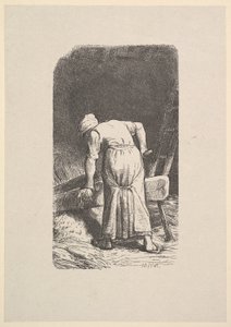 Mujer cortando trigo, 1853 de Jacques Adrien Lavieille