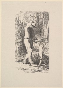Leñador haciendo un haz, 1853 de Jacques Adrien Lavieille