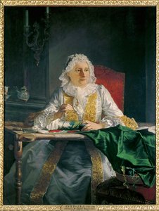 Retrato de Mme. Antoine Crozat ... (pintura sobre lienzo) de Jacques Andre Joseph Camelot Aved