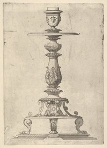 Diseño para un candelabro, 1548-49 de Jacques Androuet Du Cerceau