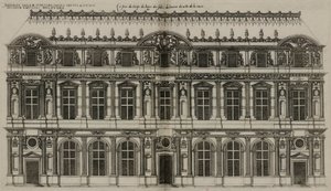 La fachada de Pierre Lescot publicada en 1576 de Jacques Androuet Ducerceau