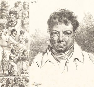Autorretrato y Otras Cabezas, 1819 de Jacques Antoine Marie Lemoine